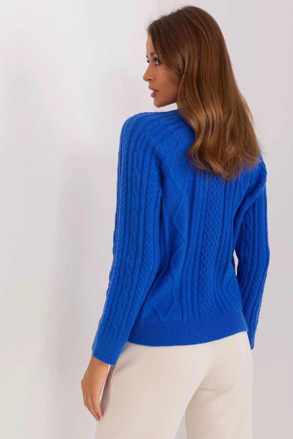 Womens Variegated Cardigan With Round Neckline Casual Wear by AT