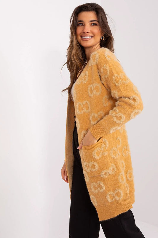 Casual Variegated Knit Cardigan With Soft Long Sleeves by AT