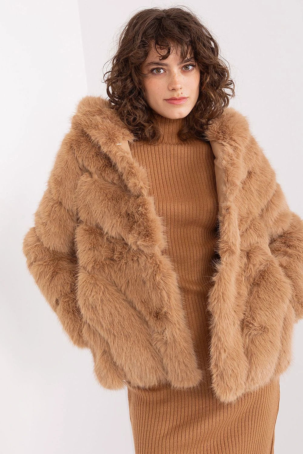 Elegant Fur Jacket With Pockets For Cold Weather Comfort by AT