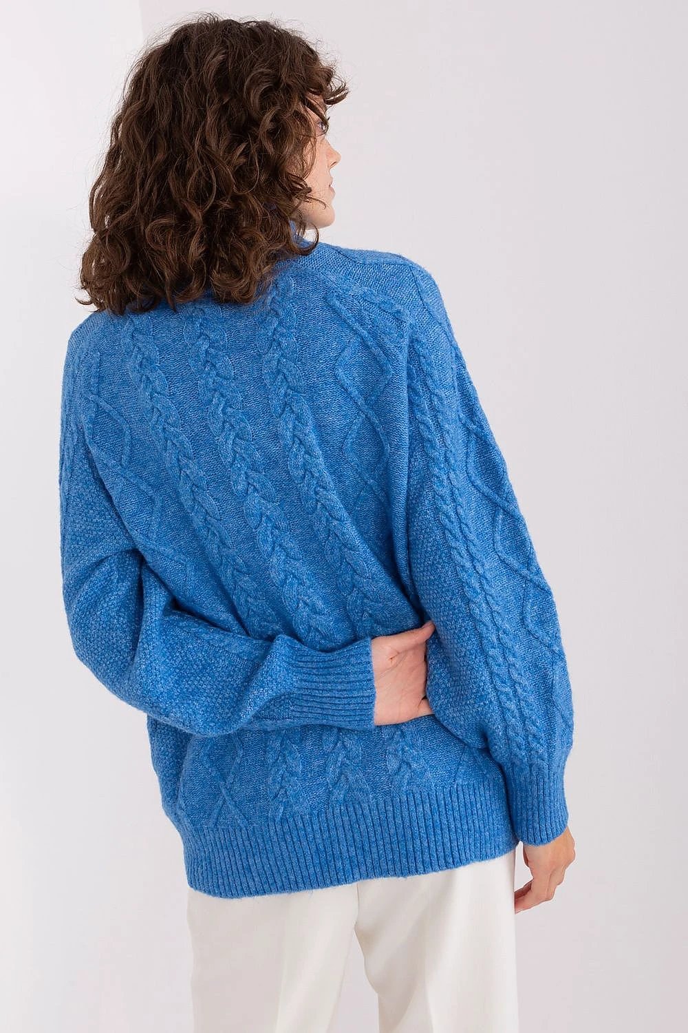 Jumper AT Plaid Acrylic Knit Sweater For Women Cozy by AT