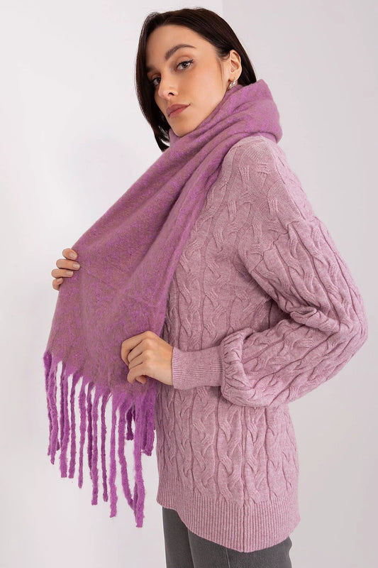 Polyester Geometric Pattern Shawl Scarf With Tassels by AT