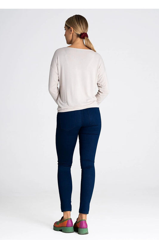 Figl Casual Blouse for Women - Soft 94% Viscose Fabric with Long Sleeves, Loose Cut, and Elastic Hem for Ultimate Comfort by Figl