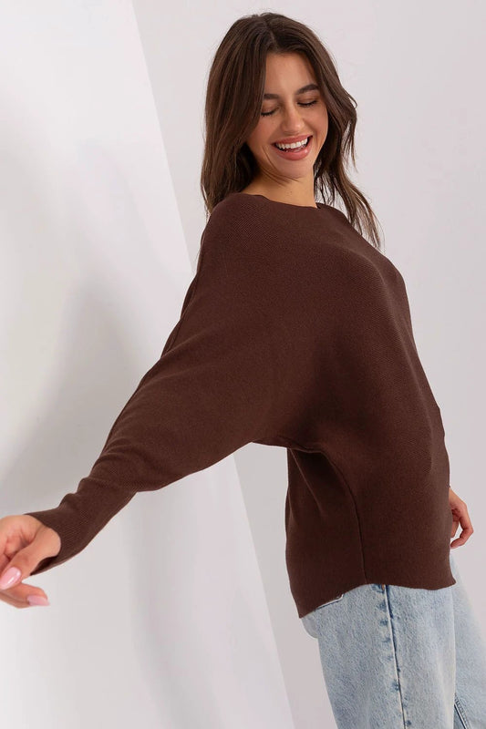 Jumper Women's Batwing Sweater with Loose Cut and Long Sleeves - Comfortable Viscose for Everyday Wear by Factory Price
