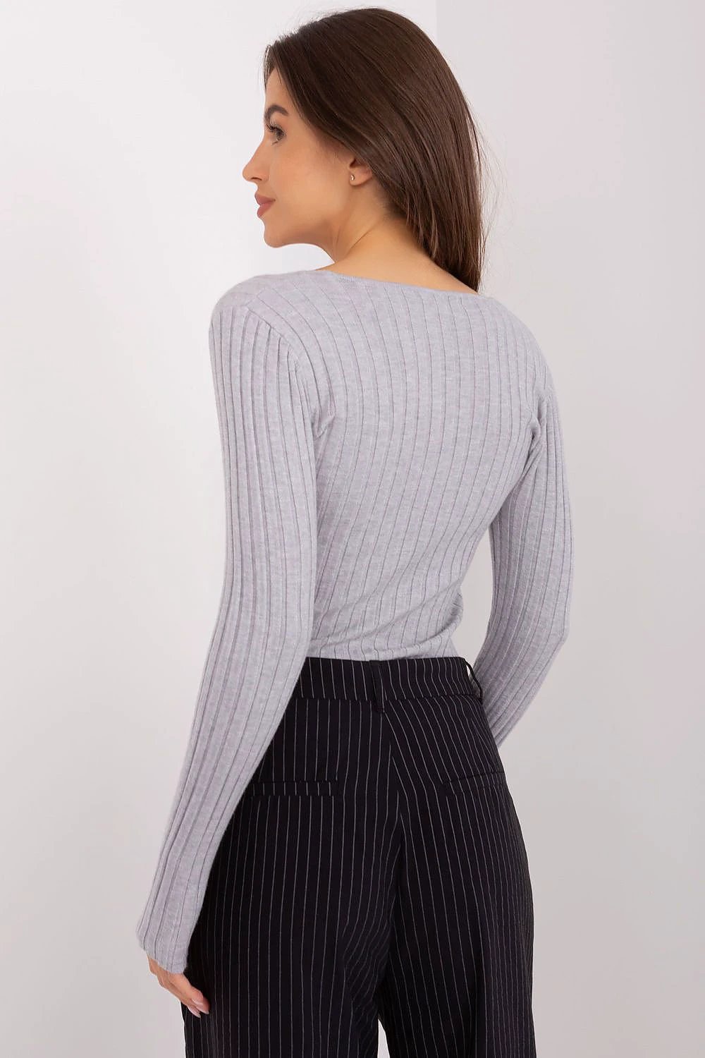 Jumper Comfortable Women's Ribbed Long Sleeve Sweater - Soft Viscose Fabric for All-Day Comfort and Versatile Style by Factory Price