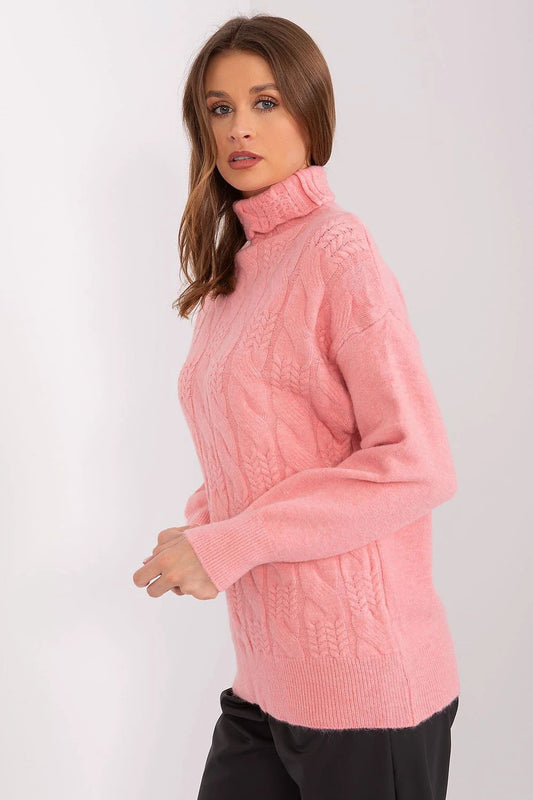 Turtleneck AT Variegated Knit Acrylic Sweater For Everyday by AT