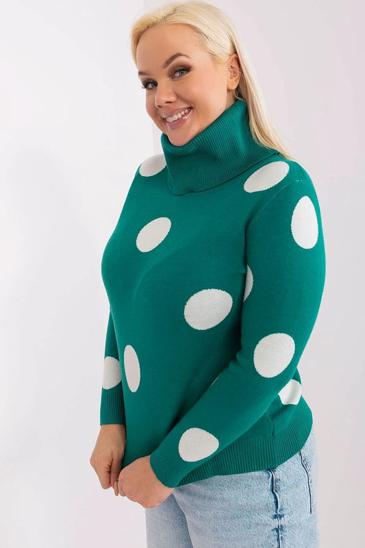 Jumper Plus Size Women's Turtleneck Sweater - Comfortable Design with Unique Decorative Peas by Factory Price