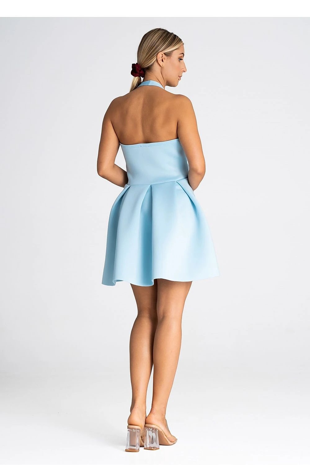 Figl Cocktail Dress - Elegant Backless Foam Design with Asymmetrical Front and 100% Polyester by Figl