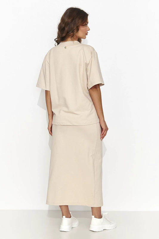 Numinou Womens Pencil Skirt Set With Heart Neckline Gold by Numinou