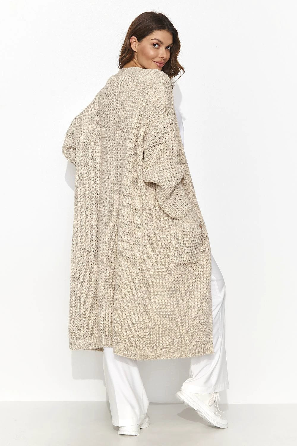 Numinou Cardigan for Women Pockets Open Front Knee Length by Numinou
