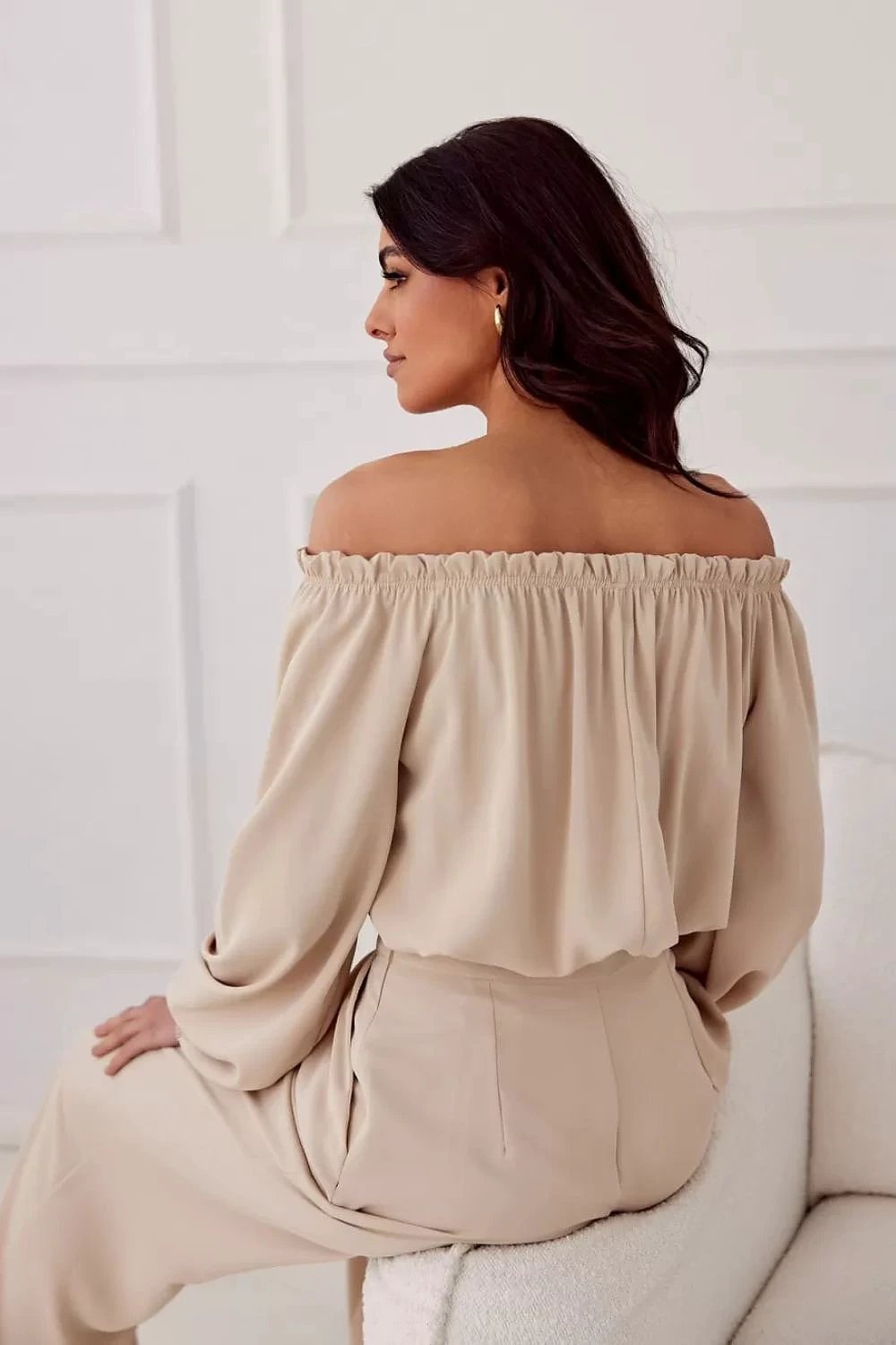 Roco Fashion Rosie Women's Blouse - Elegant Satin Fabric with Spanish Neckline and Comfort Fit for Weddings by Roco Fashion