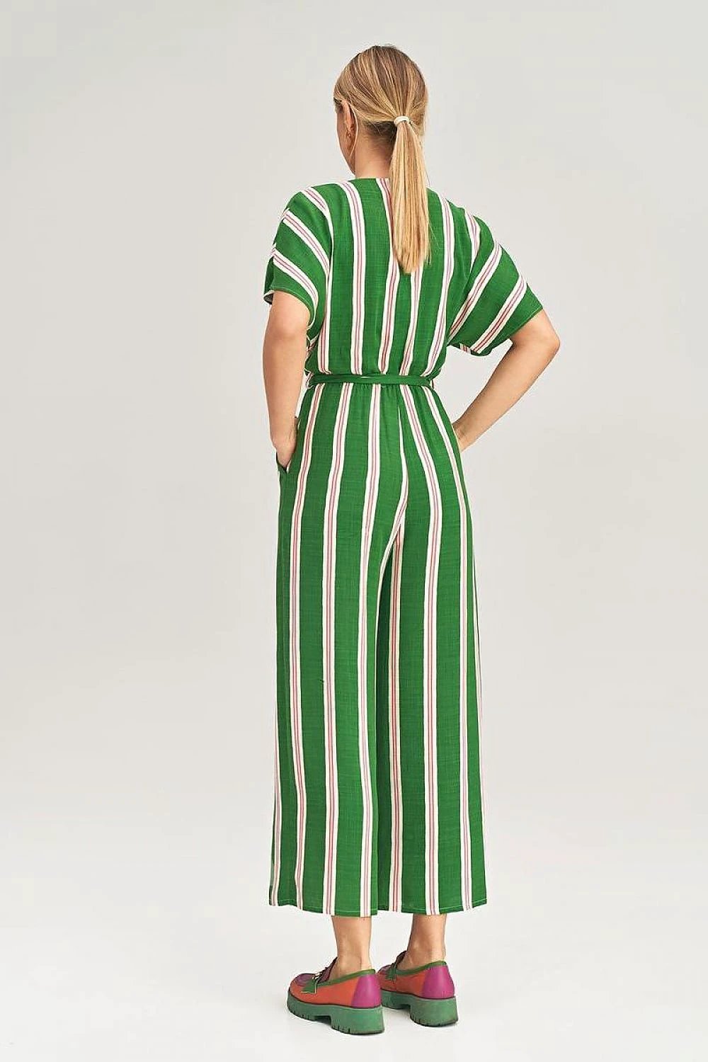 Figl Women's Loose Jumpsuit - Comfortable Wide-Leg Design with Kimono Sleeves and Tie Waist in 100% Viscose by Figl