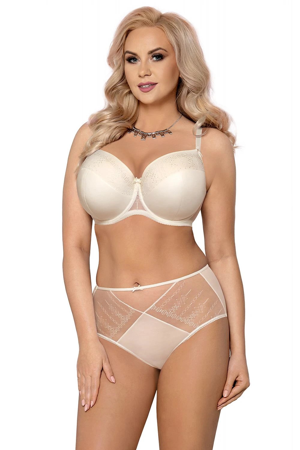 Vena Lingerie Women's Padded Full Cup Bra - Comfortable Foam Cups With Embroidery And Geometric Patterns by Vena