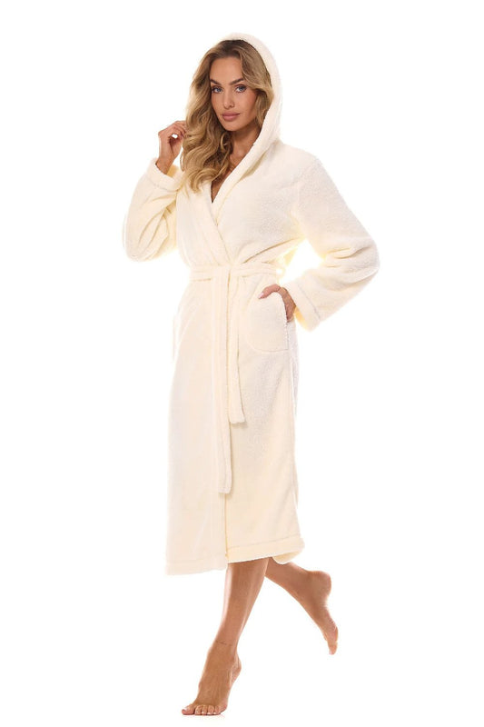 L&L Comfortable Bathrobe - Soft Fabric Hooded Design with Pockets and Belt for Everyday Homewear by L&L collection