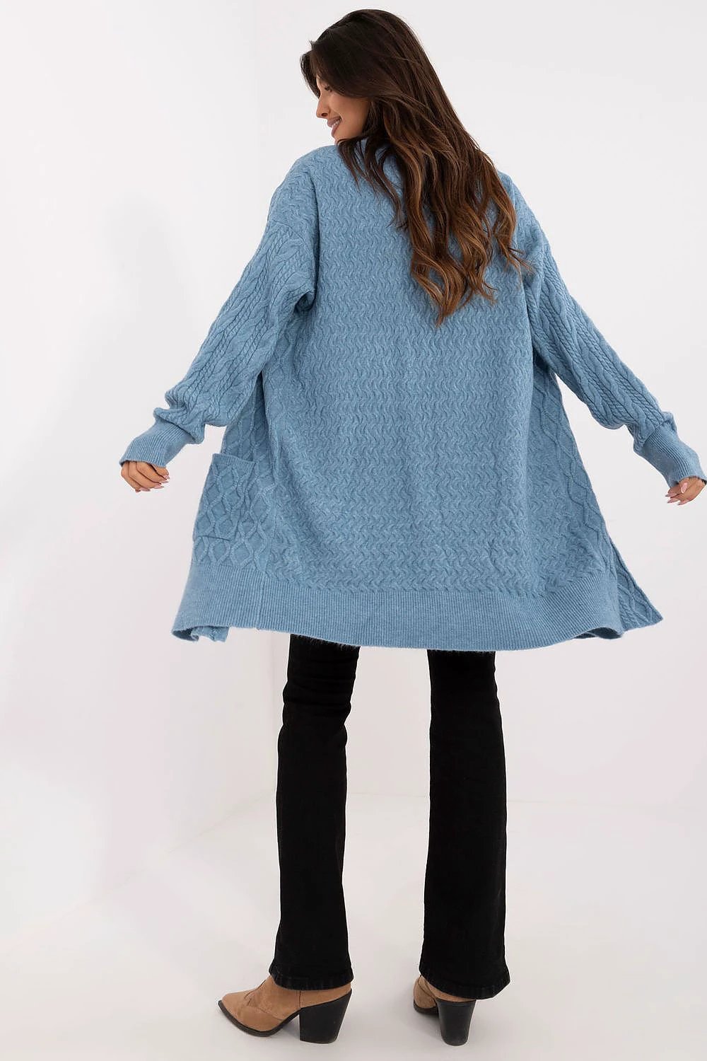 Long Cardigan AT Lightweight Textured Knit For Everyday Use by AT