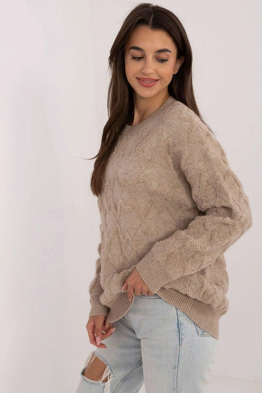 Jumper At Womens Casual Knit Sweater Classic Round Neck by AT