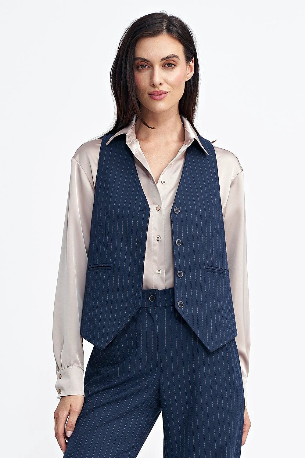 Nife Gilet - Elegant Tennis-Style Vest with Subtle Stripes, Button Fastening, and Comfort Lining for Perfect Fit by Nife
