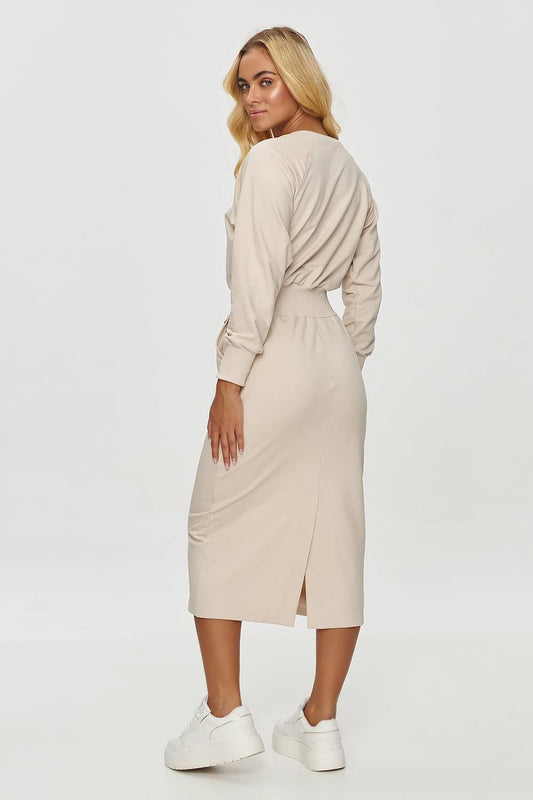 Makadamia Women's Black Cotton Daydress - Comfortable Versatile Casual Midi Dress for Everyday Wear by Makadamia