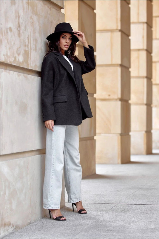 Roco Fashion Women's Beige Jacket - Loose Cut for Impeccable Style and Comfortable Spandex Blend by Roco Fashion