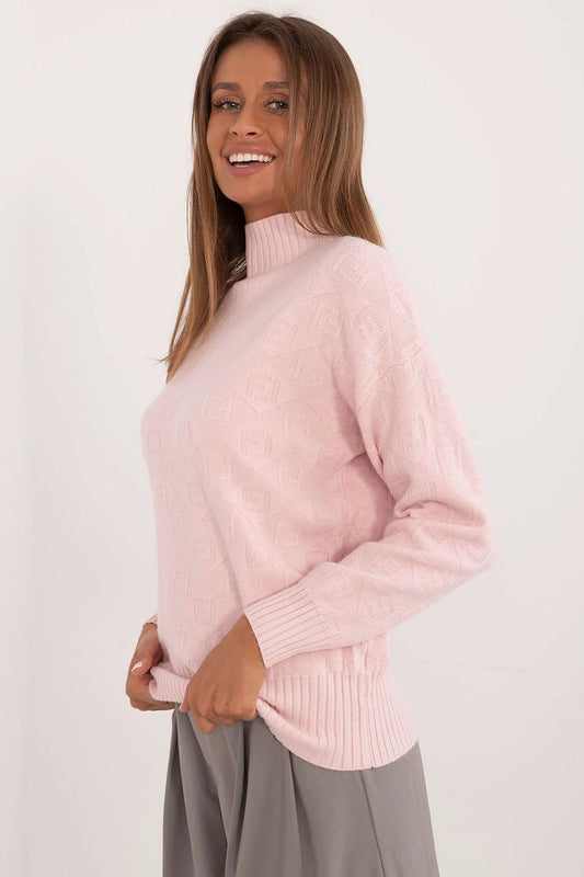 Jumper AT Casual Half Turtleneck Knit Sweater For Work by AT