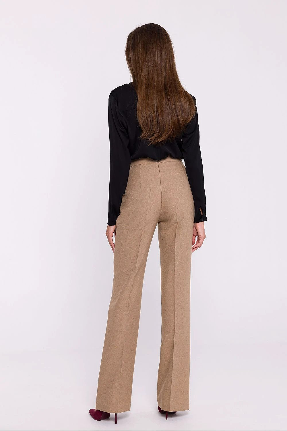 Stylove Elegant Women's High-Rise Flared Trousers - Elongates Legs for a Sophisticated Look by Stylove