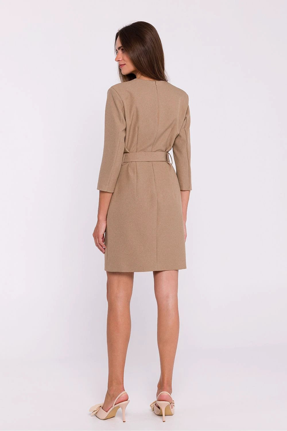 Stylove Daydress - Elegant V-Neck Below-Knee Dress With Subtle Stitching For Versatile Occasions by Stylove