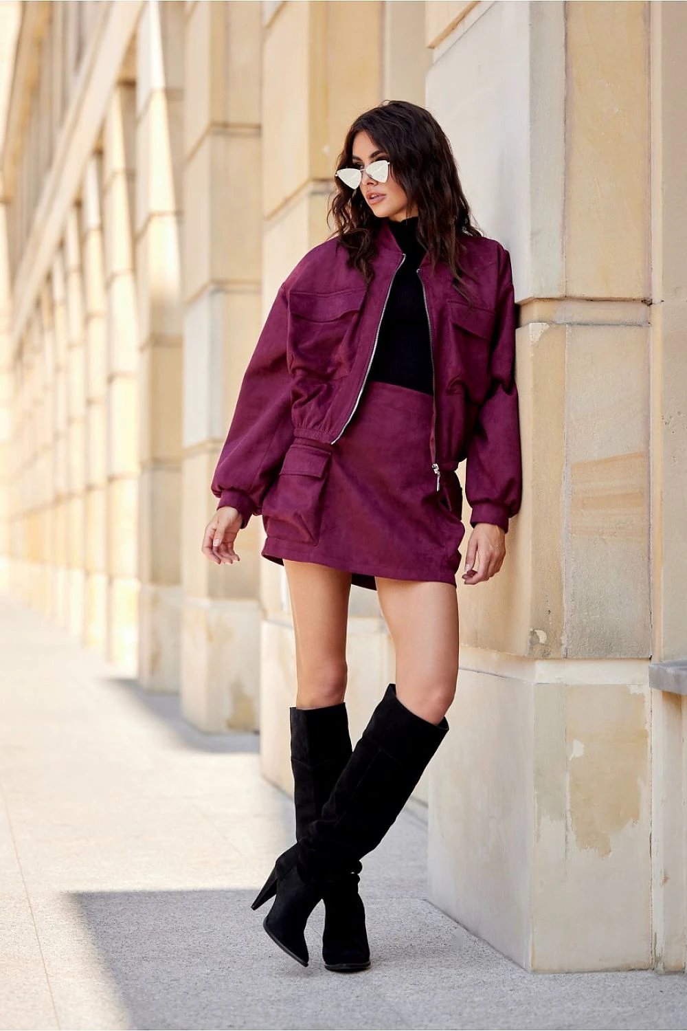 Roco Fashion Women's Red Short Skirt - Suede Material with Elastic Waist for Ultimate Comfort and Style by Roco Fashion
