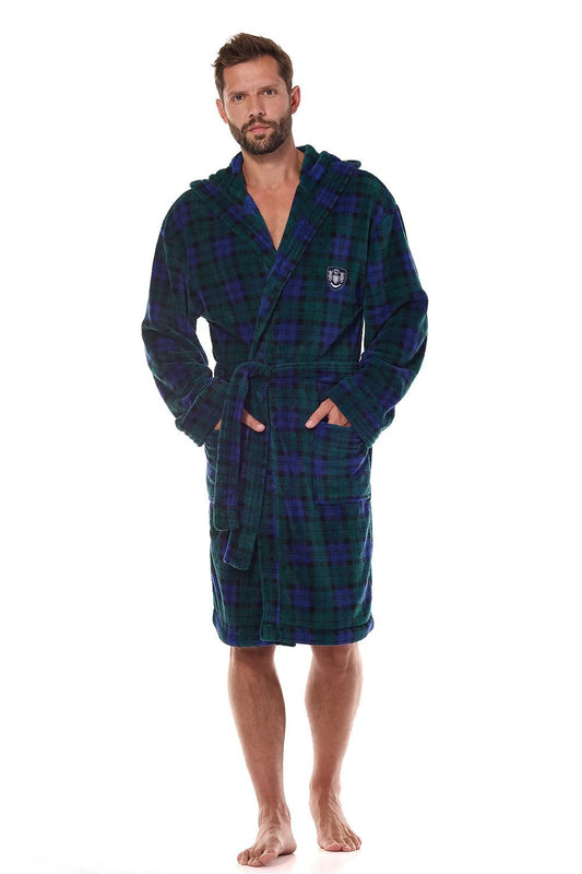 L&L Men's Printed Bathrobe - Luxurious Comfort with Embroidery and Loose Fit Design by L&L collection
