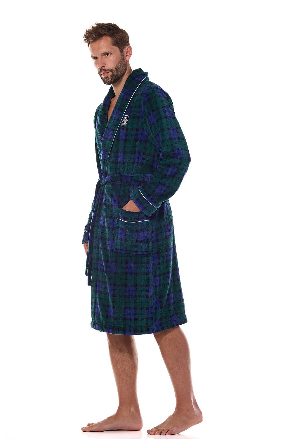 L&L Men's Printed Bathrobe - Luxurious Comfort with Embroidery and Loose Fit Design by L&L collection