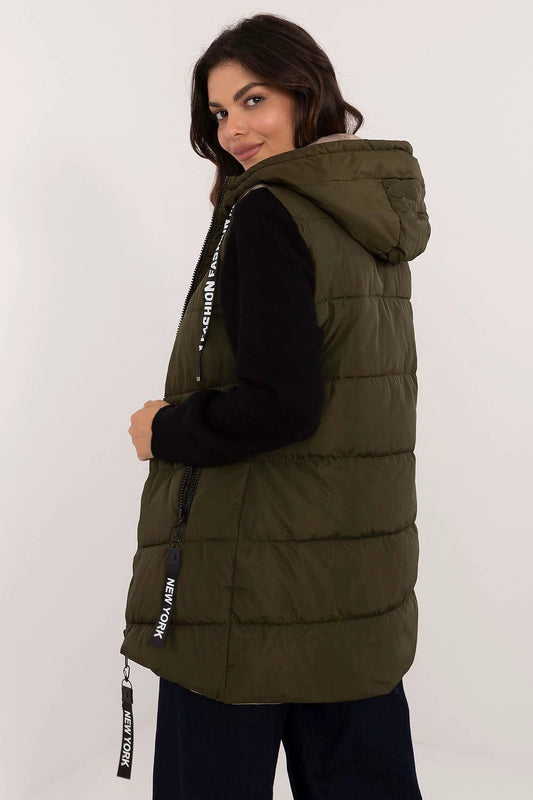 Gilet Double-Sided Quilted Vest - Warm, Stylish Design with Zippered Pockets for Everyday Use by Factory Price