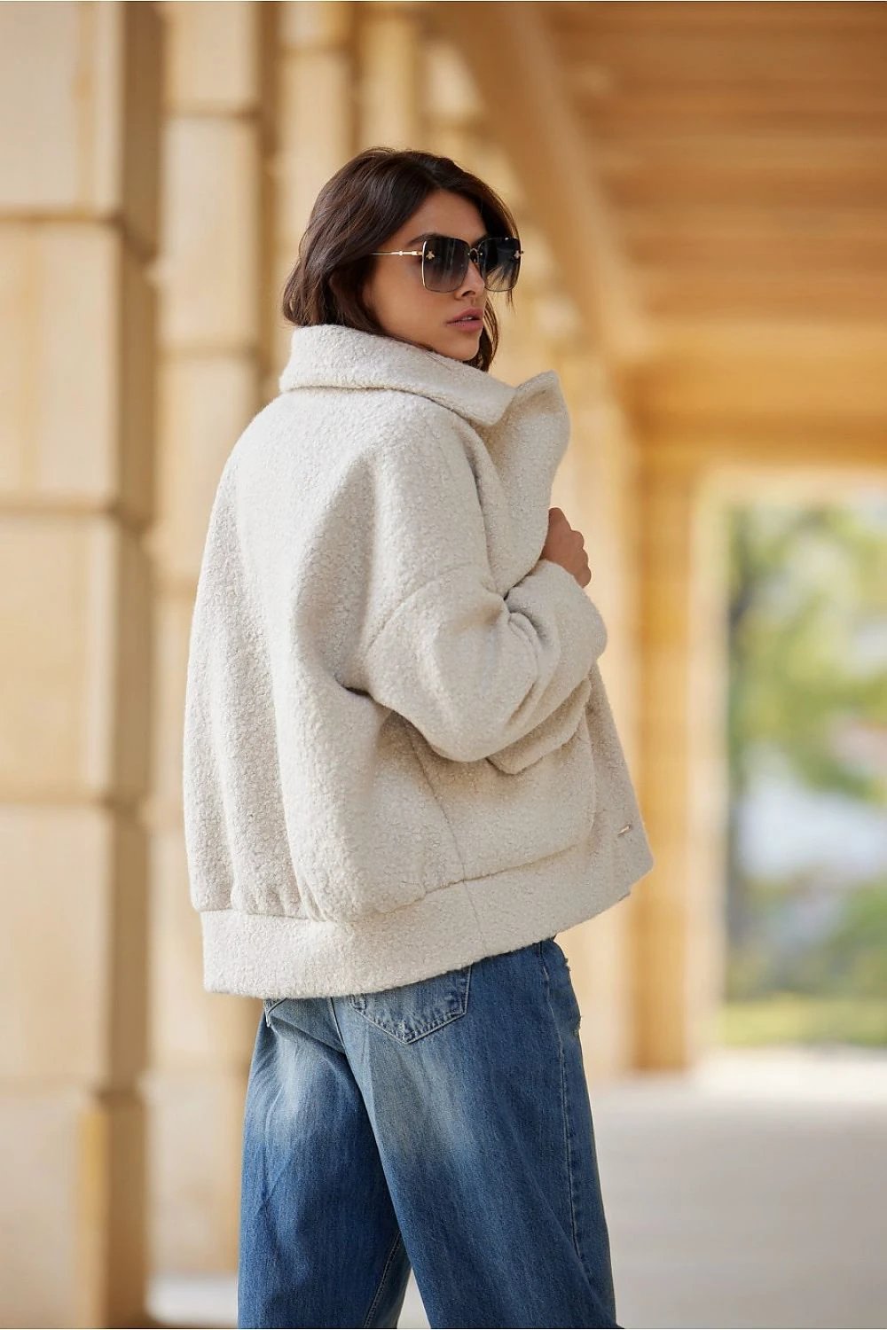 Roco Fashion Beige Women's Jacket - Warm And Stylish With Quilted Lining For Comfort by Roco Fashion