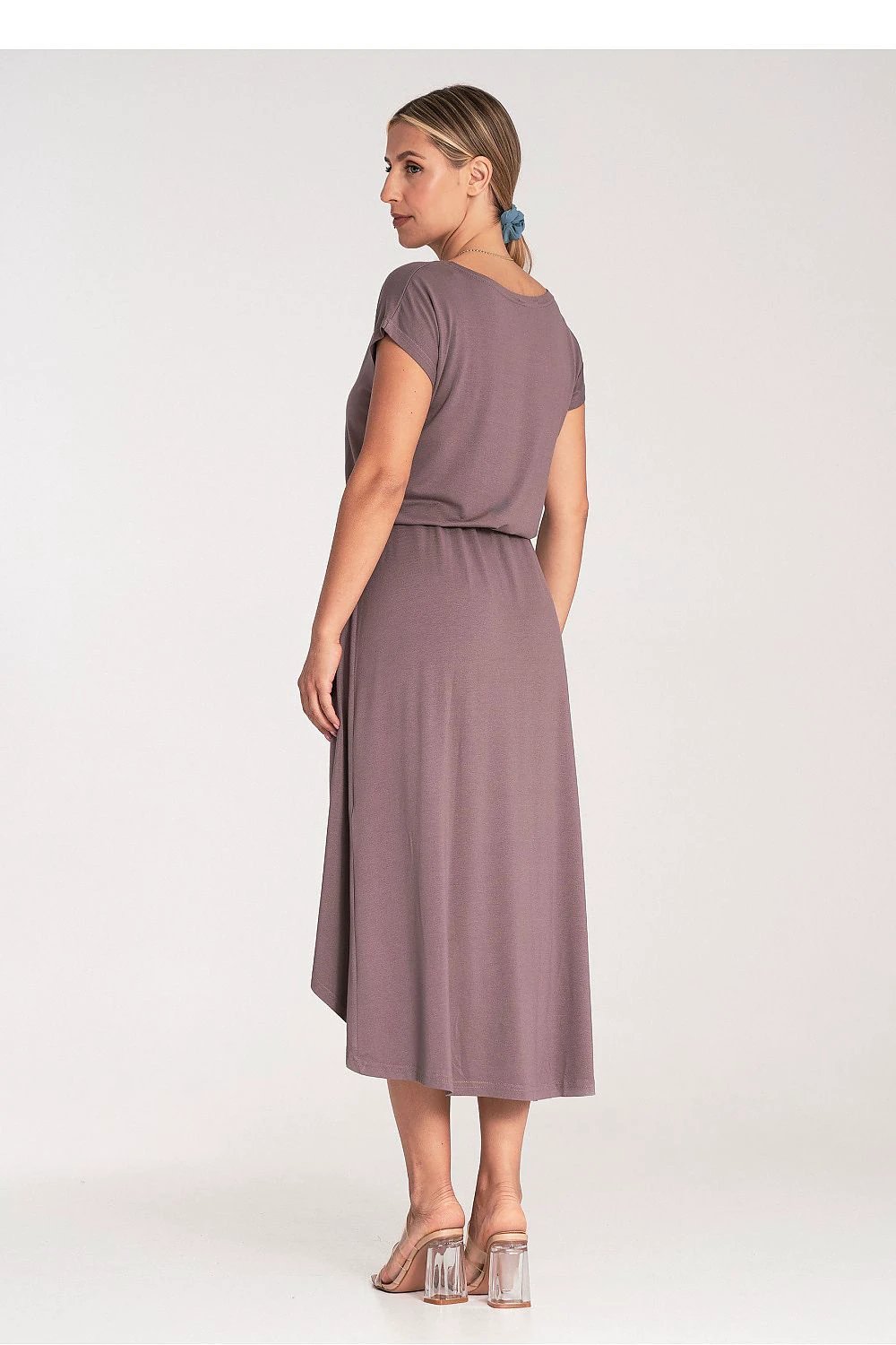 Figl Women's Daydress - Asymmetrical Overlapping Neckline with Tie Waist for Everyday Occasions by Figl