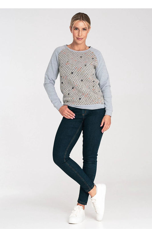 Figl Sweatshirt - Comfortable Cotton Blend with Long Sleeves and Wool Effect Insert by Figl