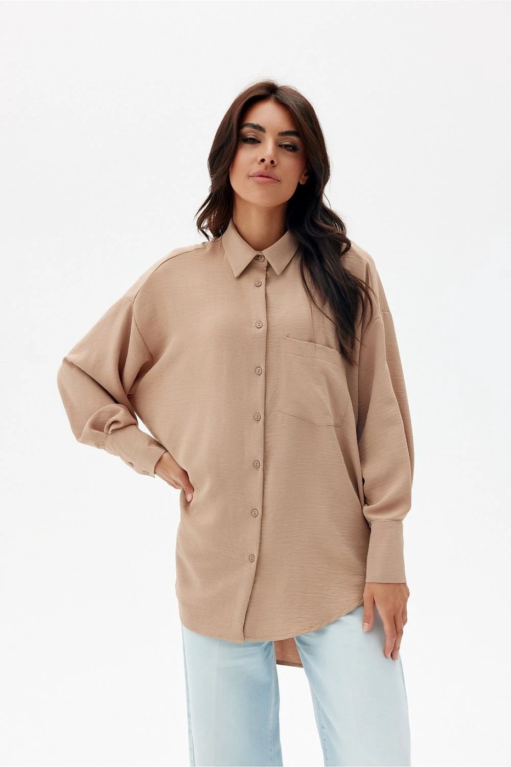 Roco Fashion Asymmetrical Oversize Long Sleeve Shirt - Comfort And Elegance For Women by Roco Fashion