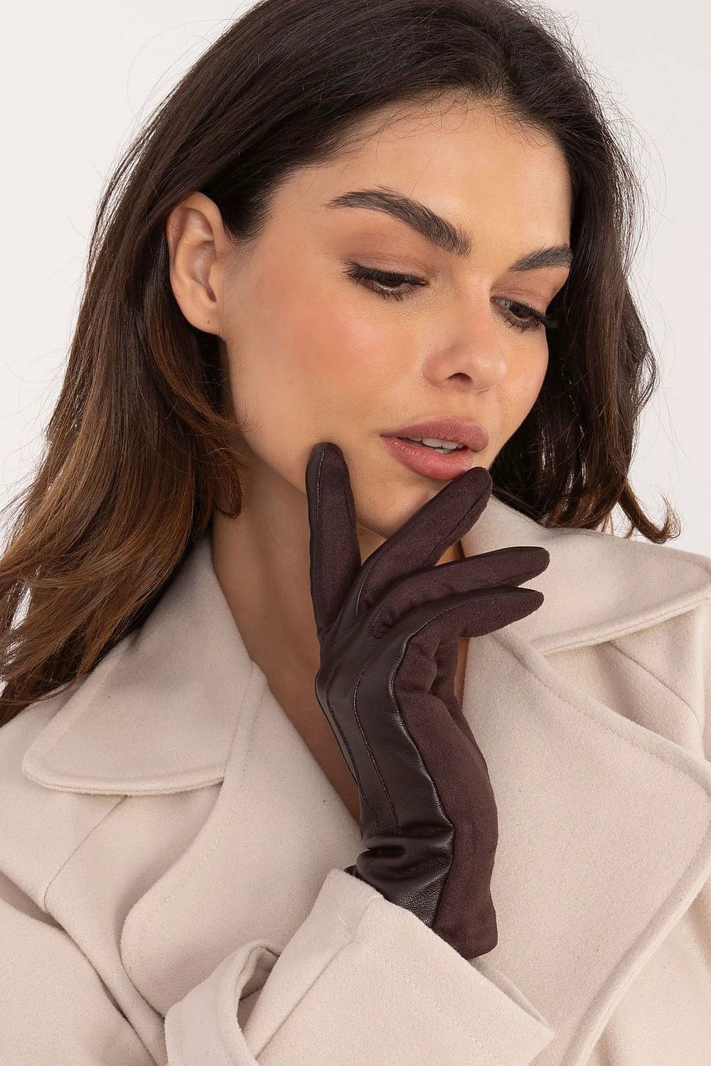 Insulated Women's Gloves With Embroidered Flower Touchscreen by AT
