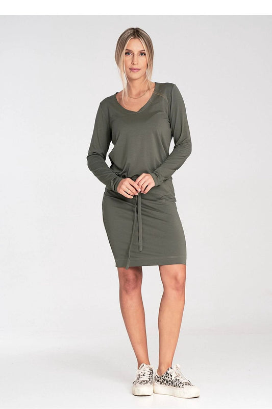 Figl Daydress - Stylish Long Sleeve Women's Viscose Blend Dress with Elastic Waist and Comfort Fit by Figl