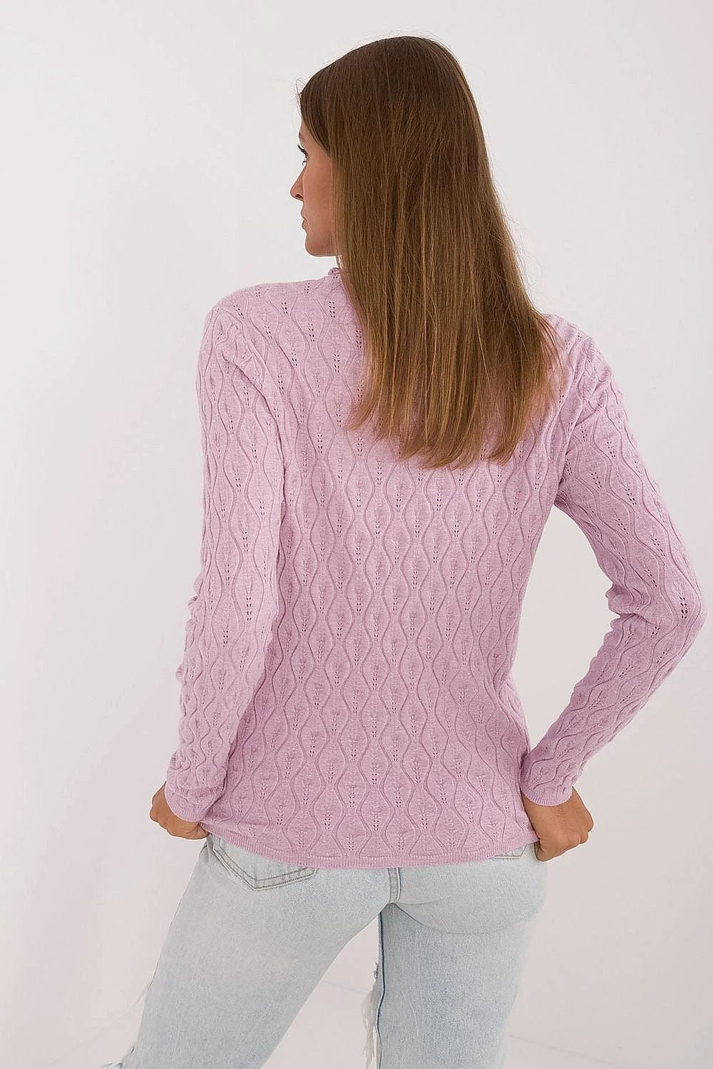 Openwork Turtleneck Sweater in Soft Viscose for Everyday by AT