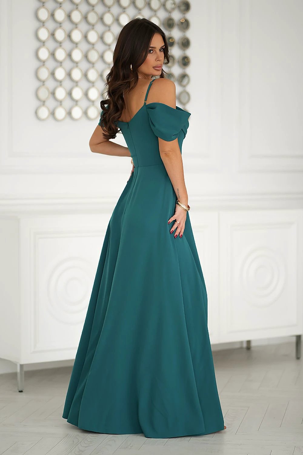 Bicotone Women's Maxi Dress - Feminine Cut with Drooping Straps and Side Slit for Elongated Silhouette by Bicotone