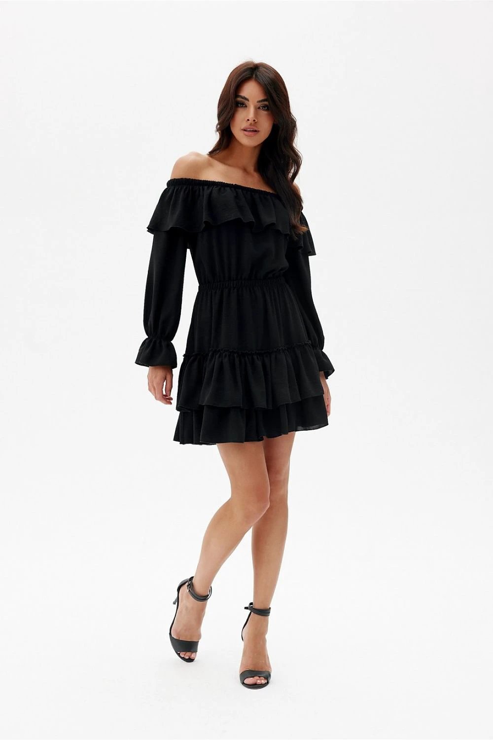 Roco Fashion Black Daydress - Adjustable Neckline for Versatile Spanish-Style Wear in High-Quality Fabric by Roco Fashion