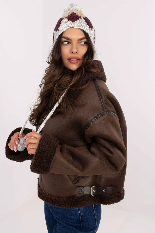 Winter Ear Hat With Diamond Pattern Warm Knitted Beanie by AT