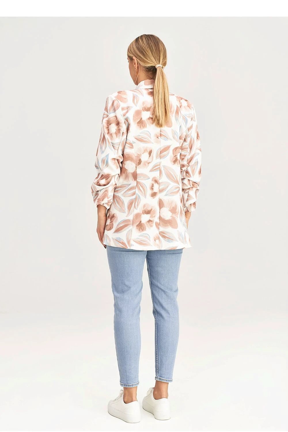 Figl Women's Loose Jacket - Pleated Sleeves, No Fastening, Soft Viscose Lining for Comfort and Style by Figl