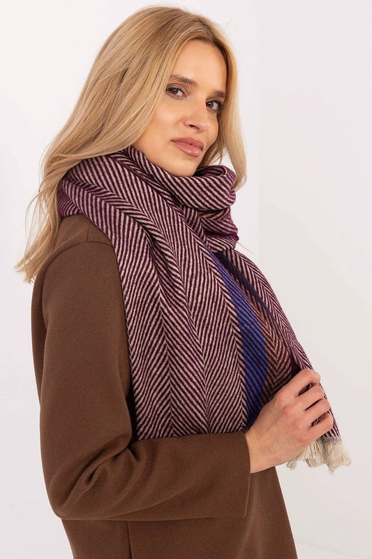 Winter Striped Scarf 194 Cm Long Shawl At Classic Timeless by AT