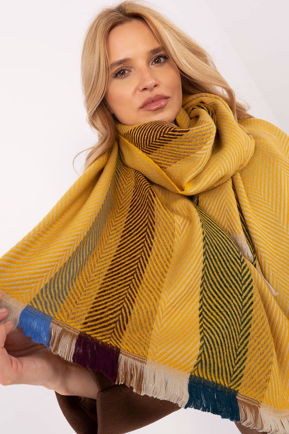 Winter Striped Scarf 194 Cm Long Shawl At Classic Timeless by AT