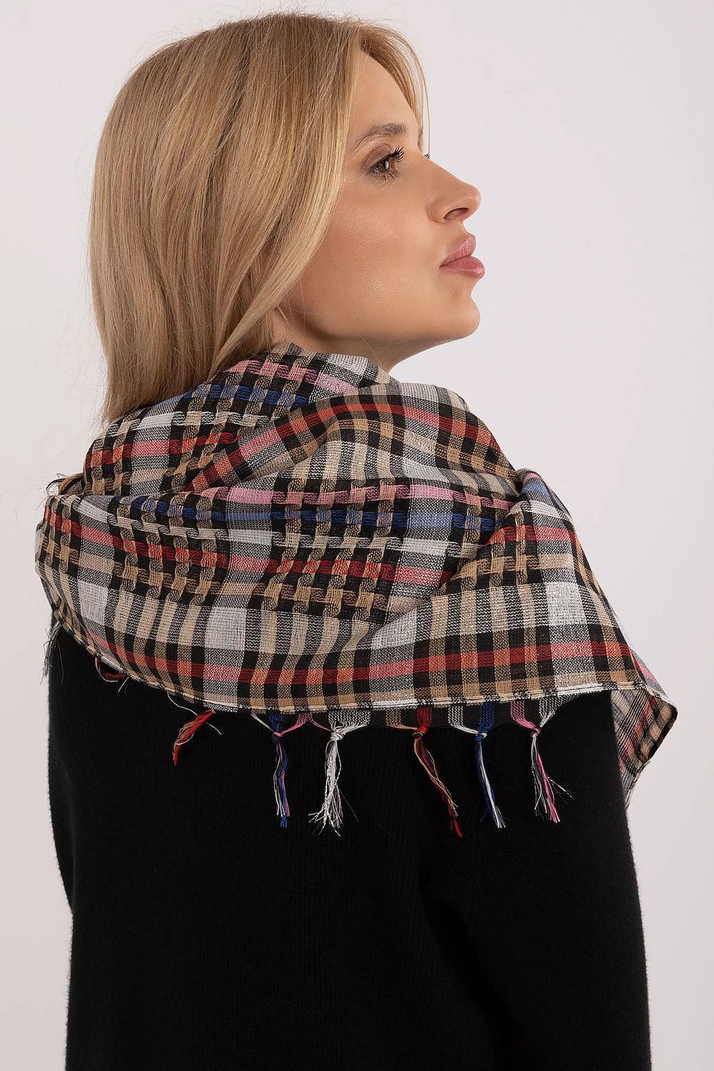 Neckerchief Arab Checked Scarf With Fringes For Everyday by AT
