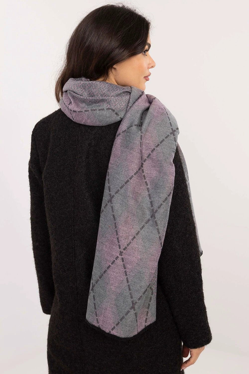 Geometric Pattern Viscose Neckerchief Scarf 190x69 cm by AT