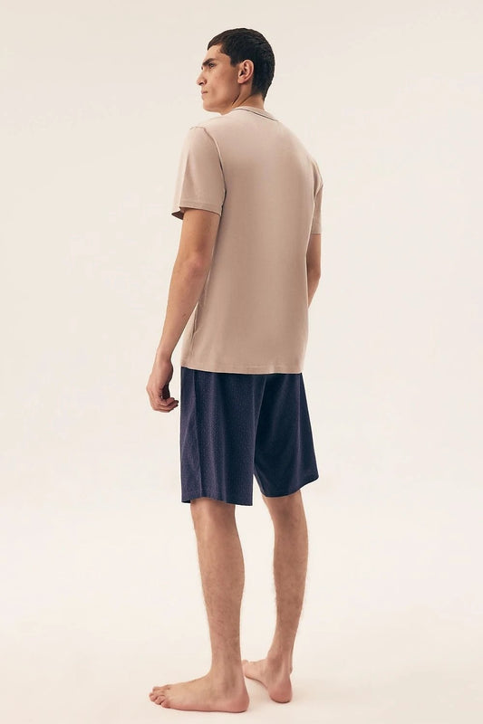 Henderson Men's Short-Sleeved Pyjamas - Comfortable Breathable Fabric with Trendy Inscription Design by Henderson