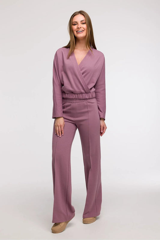 BeWear Women's Wrap Style V-Neck Blouse - Comfortable Elegant Design Made in Poland for Everyday Wear by BeWear