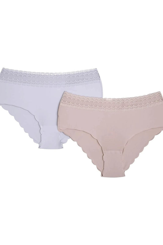 Henderson Women's Panties - Set of Two with Soft Breathable Fabric and Lace Trim by Henderson