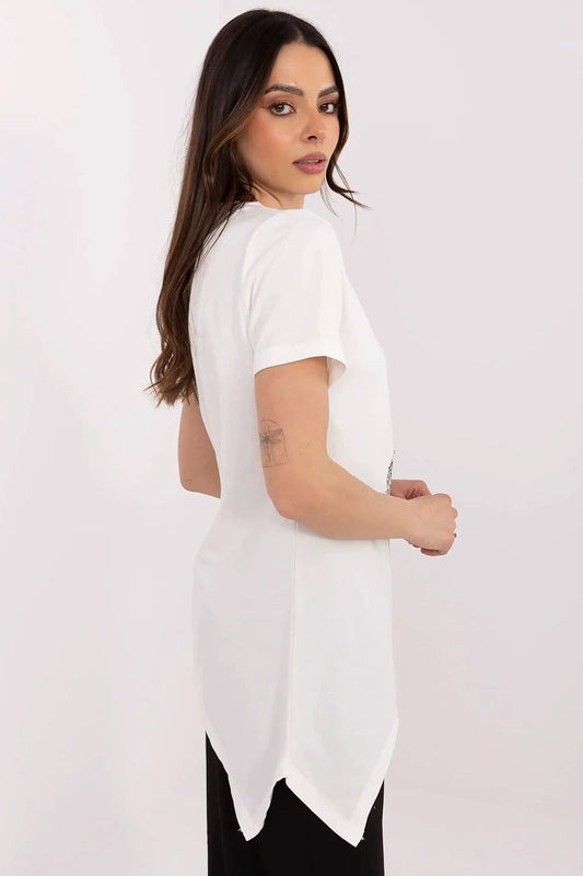 Blouse Factory Casual Women's Short Sleeve Blouse - Comfortable Cotton Elastane Blend for Everyday Wear by Factory Price