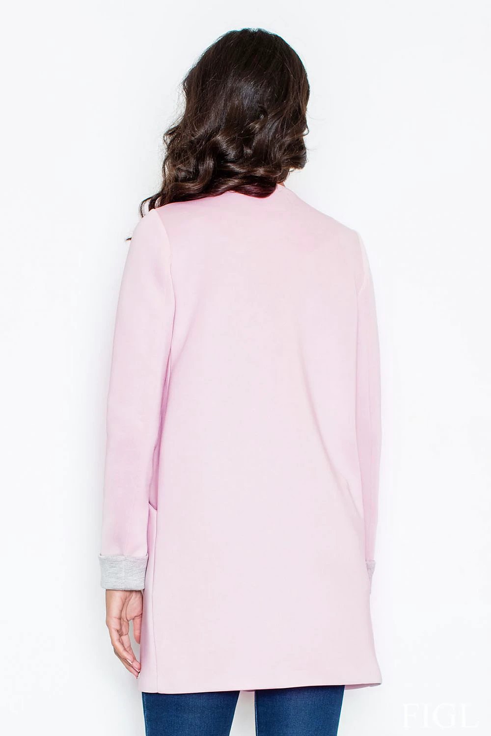 Figl Women's Jacket 43769 - Elegant Feminine Cut Lined Polyester Coat with Front Pockets by Figl
