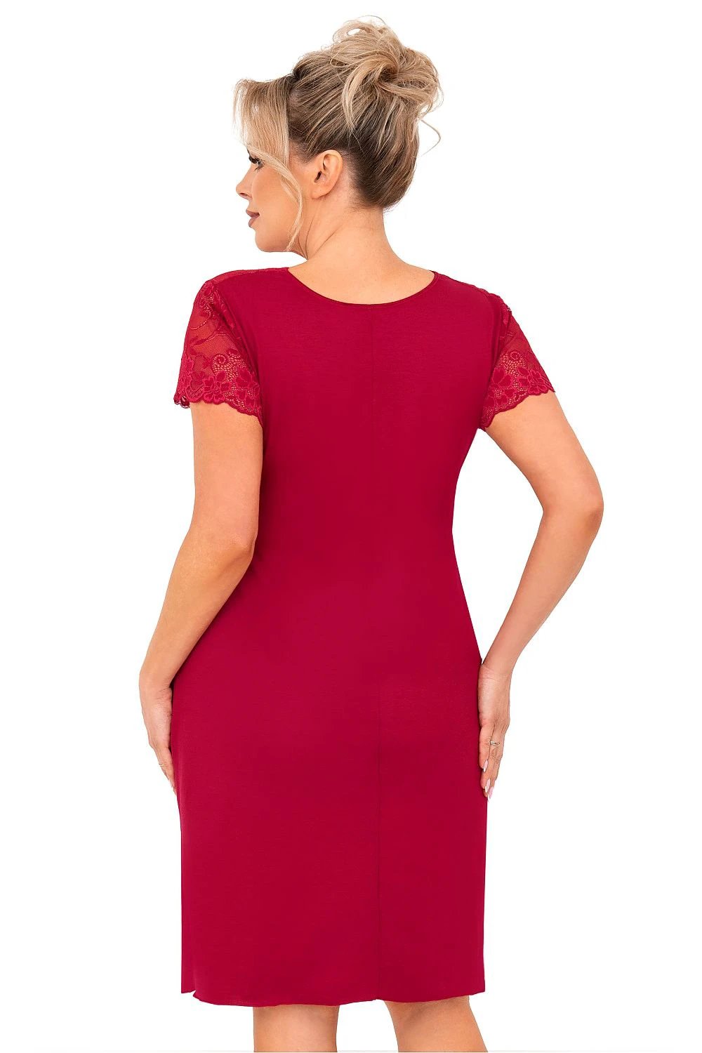 Donna Women's Plus Size Nightshirt - Sensual V-Neck Lace Nightgown for Fuller Bust Figures by Donna